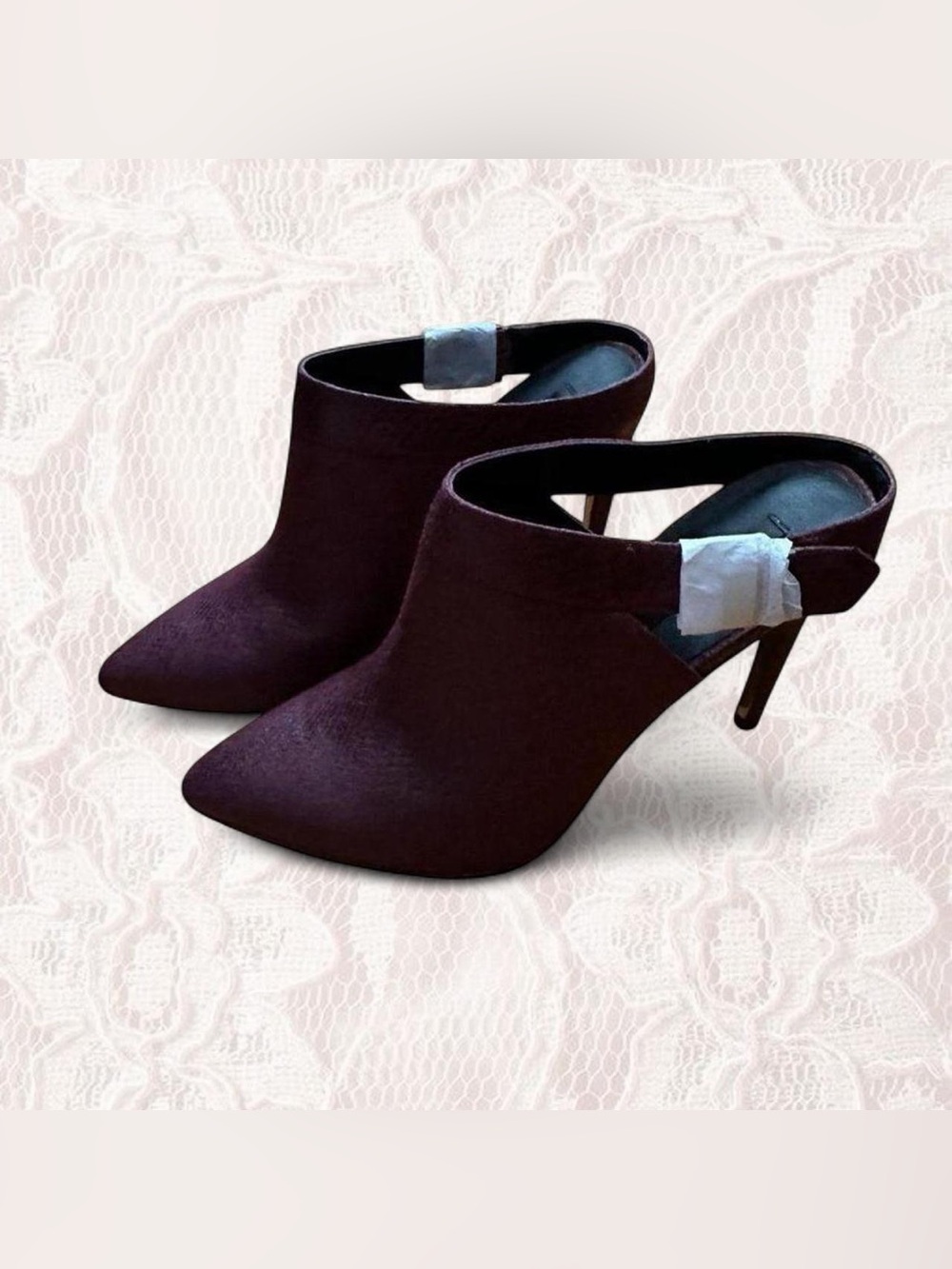 Oxblood Kensie Foster Slide Booties Size 8 Womens